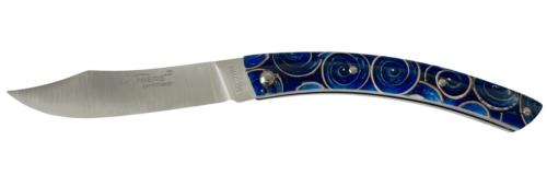 Couteau fermant Le Thiers® par P. Cognet résine inclusion coquillage.