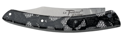 Couteau Le Thiers®-manche résine inclusions dentelle  