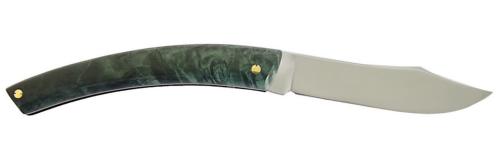 Couteau Le Thiers® par P. Cognet - manche en érable stabilisé vert.