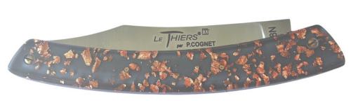 Le Thiers® par P.Cognet manche résine inclusion feuilles de cuivre