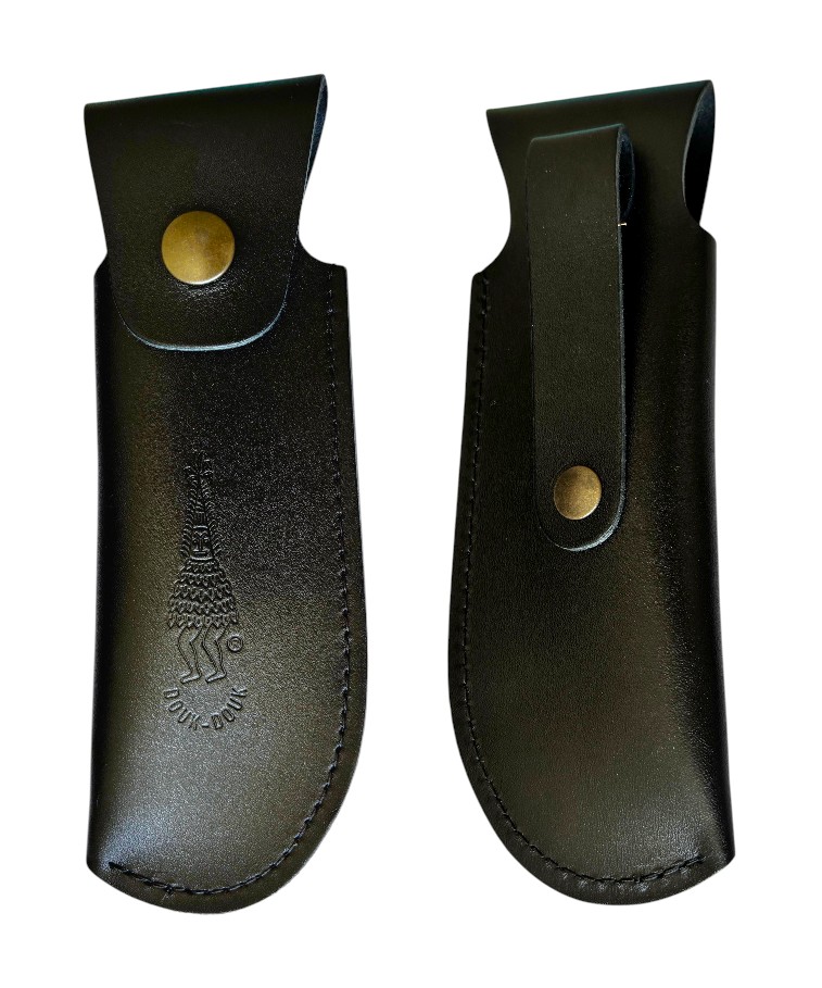Gaine en cuir noir avec port vertical