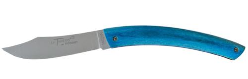 Couteau Le Thiers® par P. Cognet - manche en os de chameau teinté bleu 