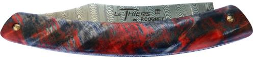 Couteau fermant le Thiers par P.Cognet bois de Peuplier lame Damas carbone Step.