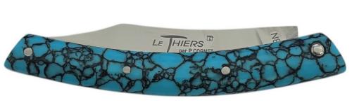 Le Thiers par P.Cognet manche en pierre reconstituée turquoise noire 