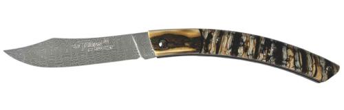 Couteau fermant Le Thiers® par P. Cognet-Molaire de Mammouth lame Damas