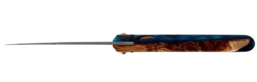 Couteau Le Capucin manche Genévrier et résine bleue