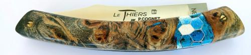 Le Thiers® par P. Cognet manche Loupe de peuplier stabilisée, mitre nid d'abeilles/résine.