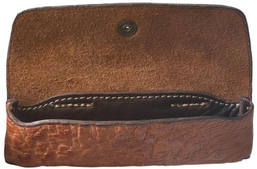 Gaine en cuir d'Autruche et Veau avec passant de ceinture.