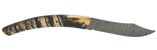 Couteau fermant Le Thiers® par P. Cognet-Molaire de Mammouth lame Damas