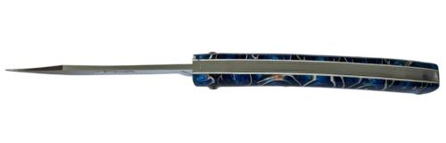 Couteau fermant Le Thiers® par P. Cognet résine inclusion coquillage.