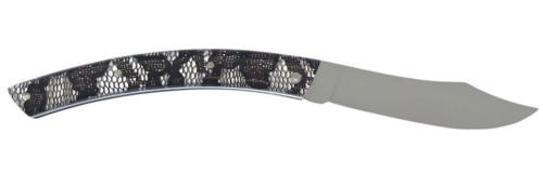 Couteau Le Thiers® par P.Cognet-manche résine inclusions dentelle  
