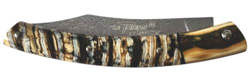 Couteau fermant Le Thiers® par P. Cognet-Molaire de Mammouth lame Damas
