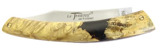 Couteau Le Thiers® par P. Cognet - manche en Buis et résine noire.