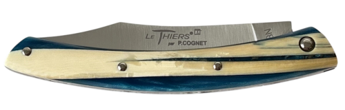 Le Thiers® par P. Cognet manche en ivoire de mammouth et résine bleue