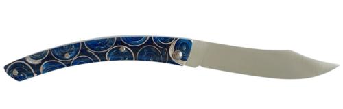 Couteau fermant Le Thiers® par P. Cognet résine inclusion coquillage.
