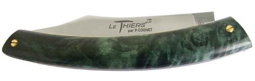 Couteau Le Thiers® par P. Cognet - manche en érable stabilisé vert.