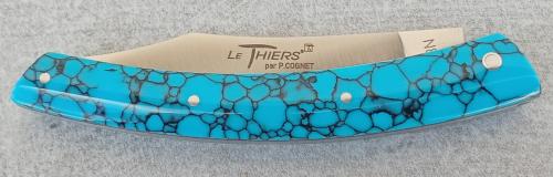 Couteau Le Thiers® par P. Cognet-Manche turquoise reconstituée