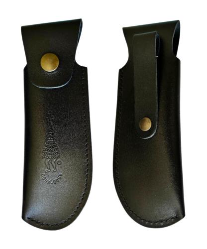 Gaine en cuir noir avec port vertical