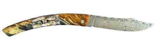 Couteau fermant le Thiers® par P.Cognet Fourche de Peuplier et Abalone