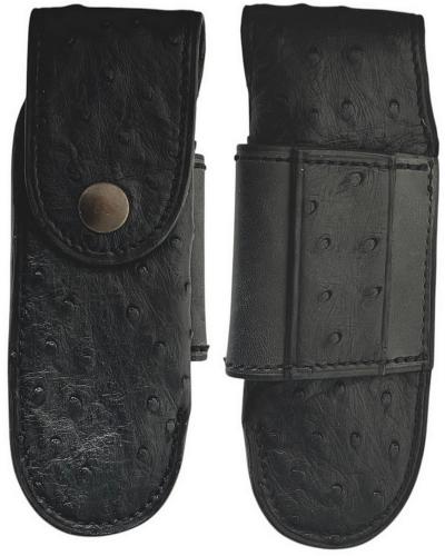 Gaine cuir d'Autruche avec clip de ceinture.