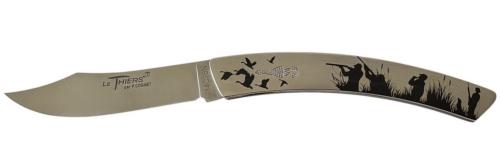 Le Thiers® par P. Cognet-Manche inox avec gravure laser chasseur