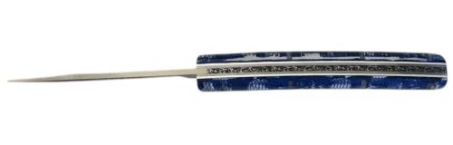 Couteau Le Thiers® par P.Cognet-manche résine inclusions dentelle  