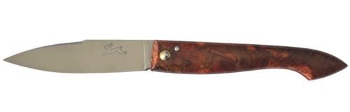 Couteau Le Capucin manche en loupe de peuplier rouge