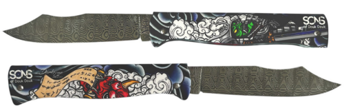 Couteau Douk-Douk© Thème Art Japonais-Oni, damas Ladder
