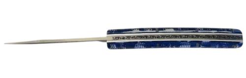 Couteau Le Thiers® par P.Cognet-manche résine inclusions dentelle  