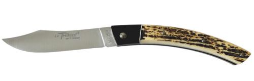 Couteau Le Thiers® par P.Cognet-manche os de chameau cerfé et ébène 