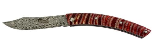 Couteau fermant Le Thiers® par P. Cognet-Molaire de Mammouth rouge