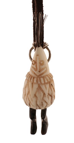 Douk-Douk® wart hog ivory and morta oak pendant.