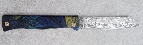 Couteau Douk-Douk® Paon 200mm Lame Higonokami Damas Thor