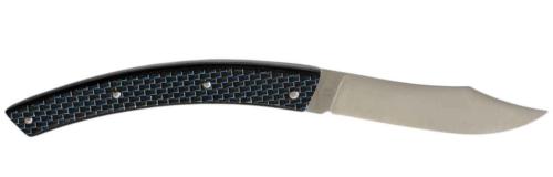 Couteau fermant Le Thiers® par P. Cognet-fibre de carbone bleue.