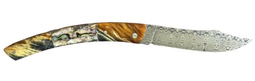 Couteau fermant le Thiers® par P.Cognet Fourche de Peuplier et Abalone