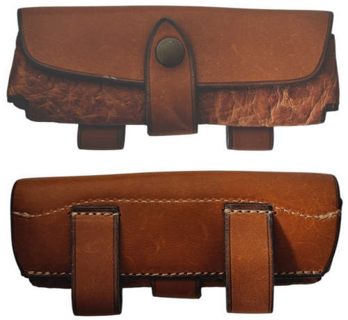 Gaine en cuir d'Autruche et Veau avec passant de ceinture.