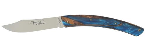 Couteau Le Thiers® par P. Cognet - manche en genévrier et résine bleue,