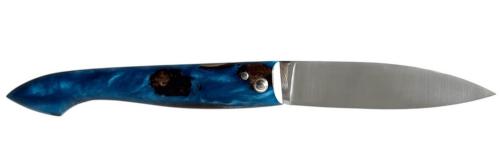 Couteau Le Capucin manche Genévrier et résine bleue