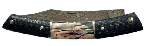 Couteau fermant Le Thiers® par P. Cognet-Fibre de carbone tressé argenté