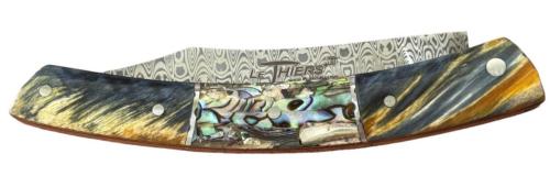 Couteau fermant le Thiers® par P.Cognet Fourche de Peuplier et Abalone