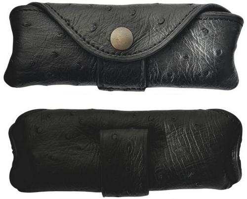 Gaine cuir d'Autruche avec clip de ceinture.