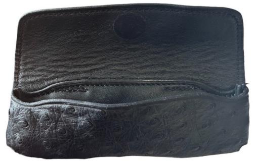 Gaine en cuir d'Autruche et Veau avec passant de ceinture.