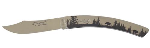 Le Thiers® par P. Cognet-Manche inox avec gravure laser sanglier