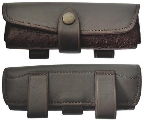 Gaine en cuir d'Autruche et Veau avec passant de ceinture.