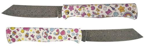 Couteau  Douk-Douk© manche Licorne, lame Damas Rose