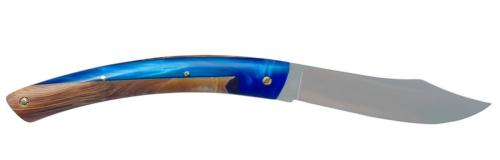 Couteau Le Thiers® par P. Cognet - manche en genévrier et résine bleue,
