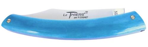 Couteau Le Thiers® par P. Cognet - manche en os de chameau teinté bleu
