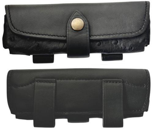 Gaine en cuir d'Autruche et Veau avec passant de ceinture.