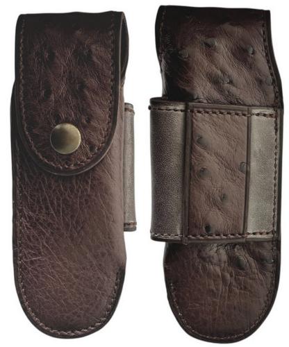 Gaine cuir d'Autruche avec clip de ceinture.