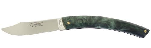 Couteau Le Thiers® par P. Cognet - manche en érable stabilisé vert.
